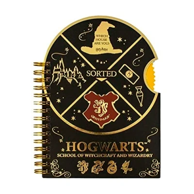 Abbildung von Harry Potter Sorting Hat Spinner A5 Notizbuch schwarz gold, 40 x 30 cm