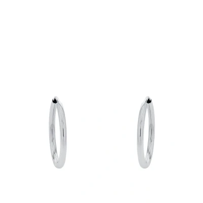 Abbildung von Amor Creolen 925 Sterling Silber Damen Ohrschmuck, 2 cm, Silber, Kommt in Schmuck Geschenk Box, 9205103