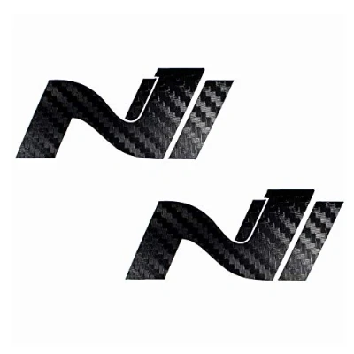 Abbildung von 2er Set Folie Schutzfolie für Dekor Logo Vorne und Hinten Emblem Aufkleber Front Heck Selbstklebend Passgenau Auto K054 (Carbon Schwarz)