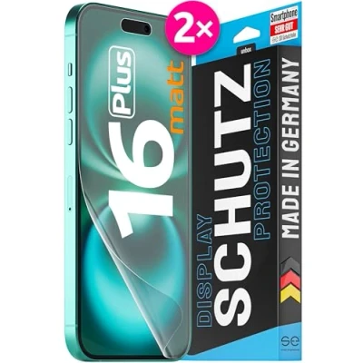 Abbildung von 2x se® 3D SCHUTZFOLIE Entspiegelt für Apple iPhone 15 Plus ,Selbstheilend, 100% Fingerabdruck &amp; FaceID kompatibel, einfache blasenfreie Installation, Ultra Klar, Stoß Kratzfest, aus Deutschland