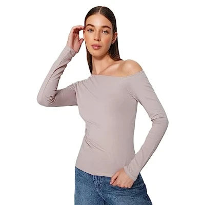 Abbildung von Trendyol Damen Gerade Lange Ärmel Schlank Die Bluse