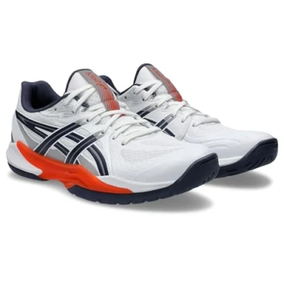 Abbildung von Asics Powerbreak Handballschuh, Herren, Größe: 46, White/nova orange Textil/synthetik