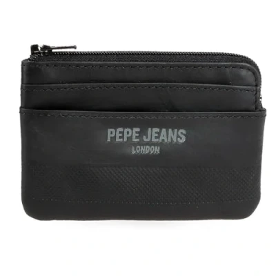 Abbildung von Pepe Jeans Deep Geldbörse schwarz 11 x 7 1,5 cm Leder by Joumma Bags, Schwarz, Talla única,
