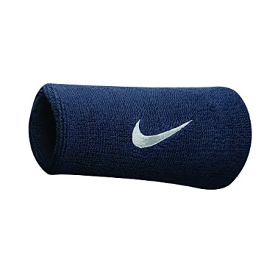 Abbildung von Nike Performance Unisex Doublewide Wristbands Schweißband, Größe: One Size, Blauweiss