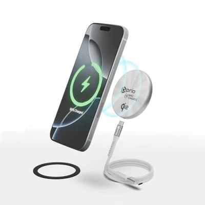 Abbildung von prio 15W Qi2 Magsafe Wireless Charger iPhone &amp; Samsung Induktionsladegerät geeignet für (8 16), Geräte Anderer Hersteller, kabelloses Ladegerät Aufladestation
