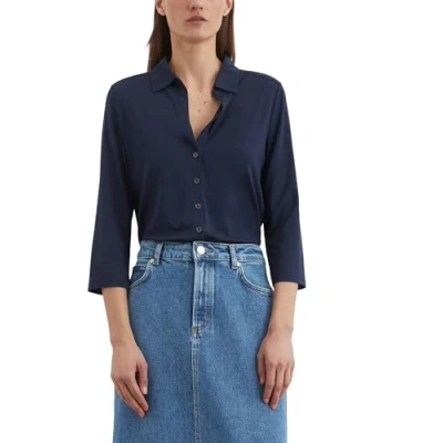 Abbildung von Marc O&#039;Polo Blouse Classic FIT Hemdbluse, Damen, Größe: XS, Cloudless night