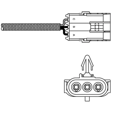Abbildung von DELPHI ES10992 12B1 Lambdasonde Fingersonde, beheizt RENAULT: CLIO 2, Kangoo I, I Rapid