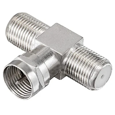 Abbildung von HB digital TV Splitter Sat BK Kabel Verteiler T Adapter 2 Fach Wege / 5 2400 MHz &amp; analog DVB S2 FM UKW Kabelfernsehen C Antennen 2X F Buchse 1x Stecker