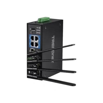 Abbildung von TRENDnet Industrial AC1200 Wireless Dual Band Gigabit Router, Schwarz, TI W100
