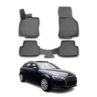 Abbildung von OMAC A011922 Fußmattensatz Gummi, TPE (thermoplastischer Elastomer) 4 schwarz AUDI: A3 Sportback