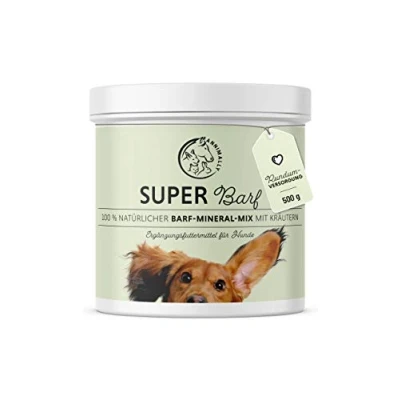 Abbildung von Annimally Barf Zusatz Pulver für Hunde 500g, Complete Vitamine &amp; Mineralien Mix die optimale Nährstoffversorgung Hund Mineralstoffe Futterzusatz mit Gemüse, Obst und Vitaminen