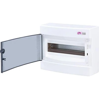 Abbildung von Aufputz Kleinverteiler Sicherungskasten Verteilerkasten IP40 1 reihig bis 12 Module 1x12 Transparenter Tür für die Trockenraum Installation im Haus