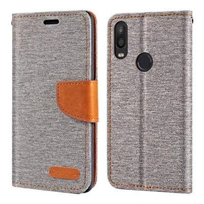 Abbildung von Schutzhülle für BQ Aquaris X2, Oxford Leder, Brieftaschen mit weicher TPU Rückseite, Magnetverschluss, X2 Pro