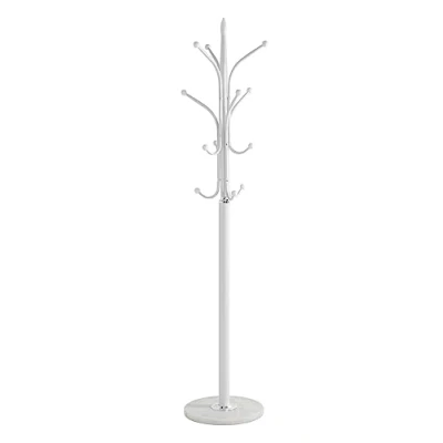 Abbildung von HAKU Möbel Garderobenständer chrom, weiß, Marmor, Metall Maße: H 177 cm x Ø 40 cm, Style: Modern