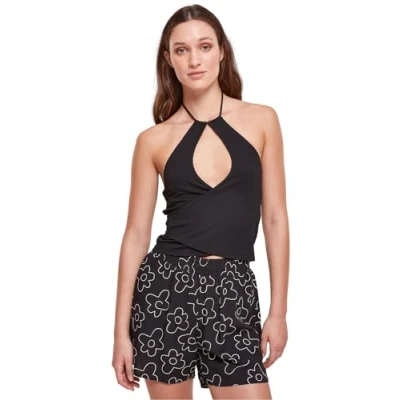 Abbildung von Urban Classics Short Wraped Neckholder Top, Damen, Größe: Small, Black