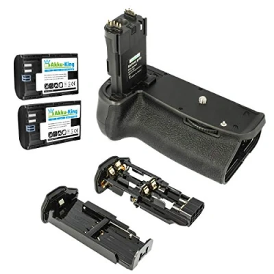 Abbildung von Batteriegriff + 2 Akku King Akkus für Canon EOS 6 ersetzt LP E6, BG E13