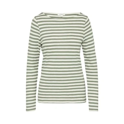 Abbildung von s.Oliver MIT U BOOT Ausschnitt Langarmshirt, Damen, Größe: 36, Salbeigrün