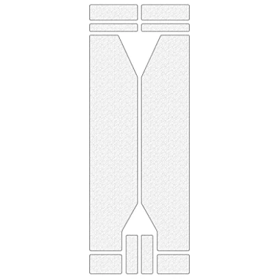 Abbildung von Riesel Design „Fork:Guard Clear“ Gabelschutz Fahrrad Stylische Schutzfolie aus 2 großen und 8 kleinen selbstklebenden Shapes/MTB für Feder &amp; Starrgabeln