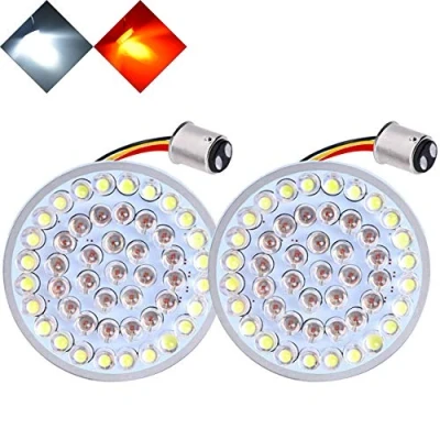 Abbildung von NATGIC 2&quot; 1 Paar 1157 Har ley L E D Bremslicht Vorderes Rückfahrlicht Parklicht Stoplight Kompatibel für Da vi dson Sporster Tou ring Road King Electra Street Glide Dyna, (Weiß + Rot)