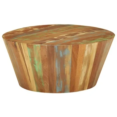 Abbildung von vidaXL Couchtisch Rustikal Beistelltisch Wohnzimmertisch Kaffeetisch Sofatisch Teetisch Tisch Holztisch Wohnzimmer Ø65x31cm Altholz Massiv