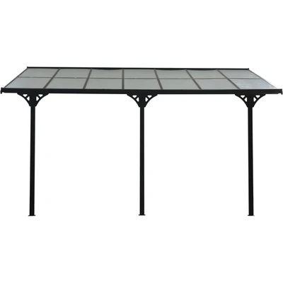 Abbildung von WESTMANN Terrassendach Bruce, BxT: 435x300 cm, Bedachung Doppelstegplatten, Rahmen aus pulverbeschichtetem Aluminium, schwarz