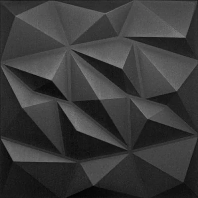 Abbildung von Deccart 3D Wandpaneele Styropor Wandverkleidung Decke Deckenverkleidung Paneele Deckenplatten Wall Deko Panel Wand Panels Polystyrol 50x50 cm Brylant 0.25 m², 1 Stück, Schwarz
