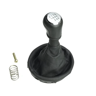 Abbildung von Newtown2700 parts Schaltknauf Schaltmanschette Rahmen kompatibel für VW T5 T6 Bus Transporter Kasten 6 Gang, Kappe: Weiß/Grau