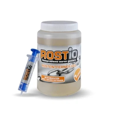 Abbildung von Rostio Hocheffektiver Rostumwandler/Rostentferner Gel 1 Liter Entroster für Auto, Fahrrad, Metall, Edelstahl, Chrom …