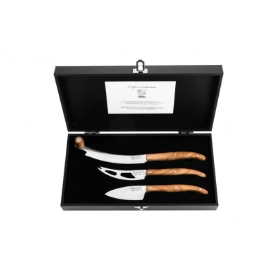 Abbildung von Laguiole Style de Vie Käsemesser 3 Stück Luxury Line aus Olivenholz