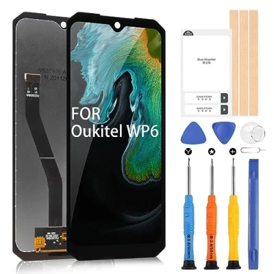 Abbildung von LCD Display für Oukitel WP6 Bildschirm Digitazer Touchscreen Ersatz Montage mit Werkzeugen (6,3 Zoll, Schwarz)