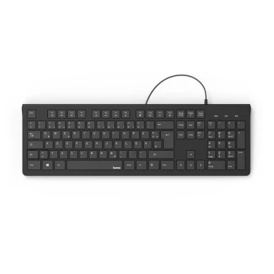 Abbildung von Hama Basic Tastatur &quot;KC 200&quot;, Schwarz USB A Stecker, Kabellänge 1,5 m PC (Abgesetzte Tasten/Klappbare Standfüße)
