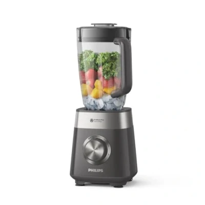 Abbildung von Philips 5000 Series Mixer HR3020/20, Standmixer, 2 l, Impulsfunktion, Zerkleinern von Eis, 1000 W, Grau, Edelstahl