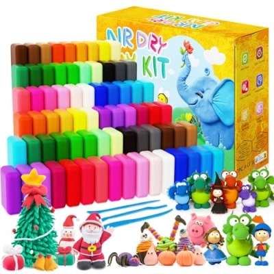 Abbildung von FUONCEDE Modelliermasse Lufttrocknend 72 Stück Farben Lufttrockener Magischer Knete für Kinder,mit 6PCS Werkzeugen und Projekthandbuch Kindergeburtstagsgeschenke, Weihnachtsgeschenke