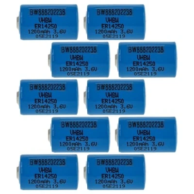 Abbildung von vhbw 10x ER14250 Rundzellenbatterien Ersatz für TL 5151, 5151S, TL5151S, UHE Spezialbatterien (1200mAh, 3,6V, Li SOCl2)