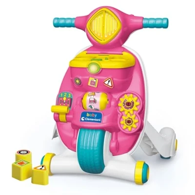 Abbildung von Clementoni 17851 Valentina 2 in 1 Scooterin erste Schritte Schiebe Spiel, zum Lernen des Gehens, Elektronisches Lernzentrum für Kinder, 9 Monate, motorische Entwicklung, Made Italy
