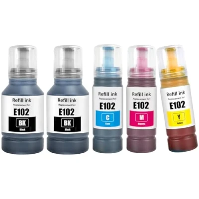 Abbildung von 102 Tintenflaschen 5 Farb Multipack Kompatibel für EPSON Tinte ET 2700 2750 2751 2756 2850 2851 2856 3700 3750 3850 4750 4850 4856 15000 Drucker