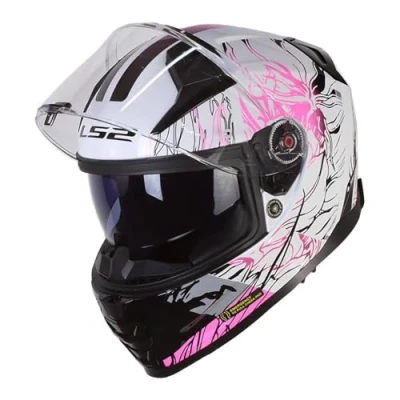 Abbildung von LS2, Integralhelme motorrad VECTOR II DARFLO gloss white pink, M