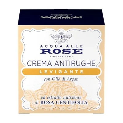 Abbildung von Acqua alle Rose, Glättende Anti Falten Gesichtscreme mit pflegendem Extrakt aus Rosa Centifolia und Arganöl, Wirkung für normale Haut, pflegt gründlich strafft die 50 ml