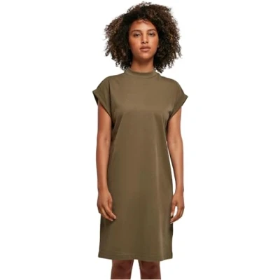 Abbildung von Build Your Brand Damen Ladies Turtle Extended Shoulder Dress Kleid, Olive, 4XL