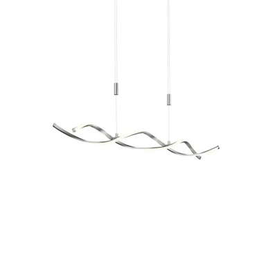 Abbildung von Lindby LED Hängeleuchte Auron, dimmbar, Leuchtmittel fest verbaut, warmweiß, Modern, Metall, PMMA, nickel satiniert, weiß, 2 flammig, inkl.