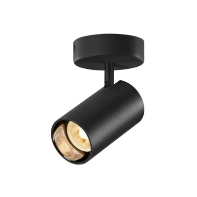 Abbildung von SLV ASTO TUBE Deckenleuchte, Deckenspot, Aufbauleuchte, Innenbeleuchtung für Wohnzimmer, Schlafzimmer, Küche, Diele, Kinderzimmer Aluminium, zylindrisch, max. 1x10W, schwarz