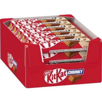 Abbildung von KITKAT NESTLÉ CHUNKY Classic Schokoriegel, Knusper Riegel mit Milchschokolade &amp; knuspriger Waffel, 24er Pack (24 x 40g)