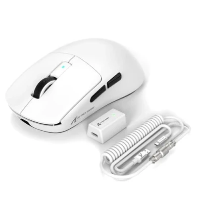 Abbildung von EWEADN x Attack Shark R6 Lightspeed Kabellose Gaming Maus, 39G Ultraleichtes, HyperSpeed mit 8K Hz, PAW3950 Sensor, Nordic52840, 42K DPI für E Sport Spiele, Tri Mode Programmierbare Mäuse Weiß