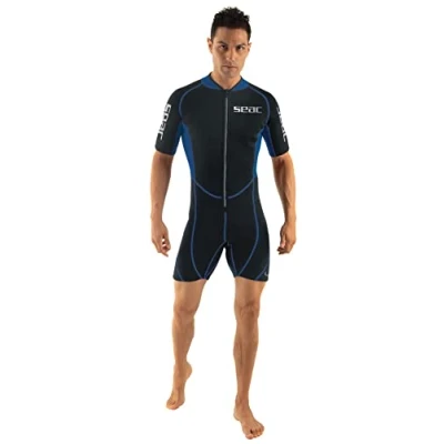 Abbildung von Seac Men&#039;s Look Man Neoprenshorty zum Schnorcheln, Tauchen und für Wasseraktivitäten Kinder, 2,5 mm Neopren, schwarz/blau, L