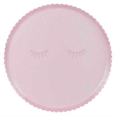 Abbildung von Ginger Ray Pink Polka Dot Pamper Eyes Paper Plates Birthday Party Tableware 8 Pack