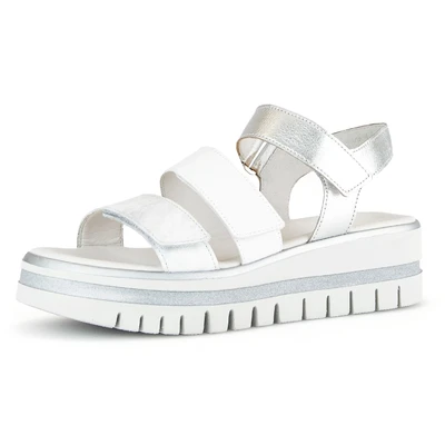 Abbildung von Gabor Plateausandalette, Damen, Größe: 39, Weiß/silber Schuhe