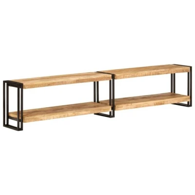 Abbildung von vidaXL TV Schrank, Fernsehschrank mit viel Stauraum, Lowboard für Fernseher Wohnzimmer, Fernsehtisch Möbel HiFi Massivholz Mango