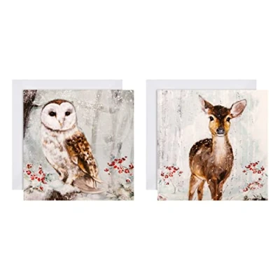 Abbildung von Hallmark Weihnachtskarten, traditionelle Wildtier Designs, 16 Stück, 25572294, Weihnachtskarten mit Tiermotiven