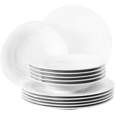 Abbildung von Seltmann Weiden Tafelservice &quot;Geschirr Set Trio&quot;, (Set, 12 tlg.), Geschirr, Teller Set, weiß, Made in Germany, Teile, für 6 Personen