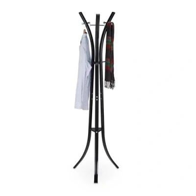 Abbildung von Relaxdays Garderobenständer, Stabile Standgarderobe aus Metall für Jacken, 175 cm hoher Kleiderständer, Schwarz